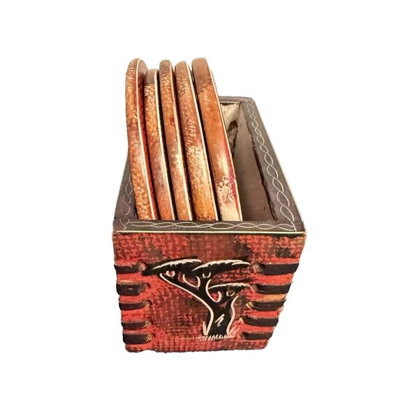 Soap Stone Coaster Set African Animals - Picture 3 of 11